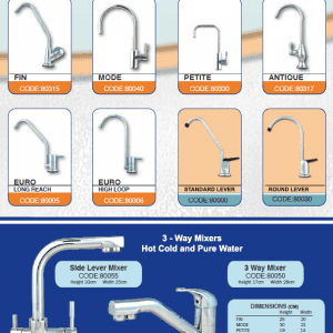 Designer Faucets for Twin Undersink Drinking Water System from Aqua One Australia Brisbane
